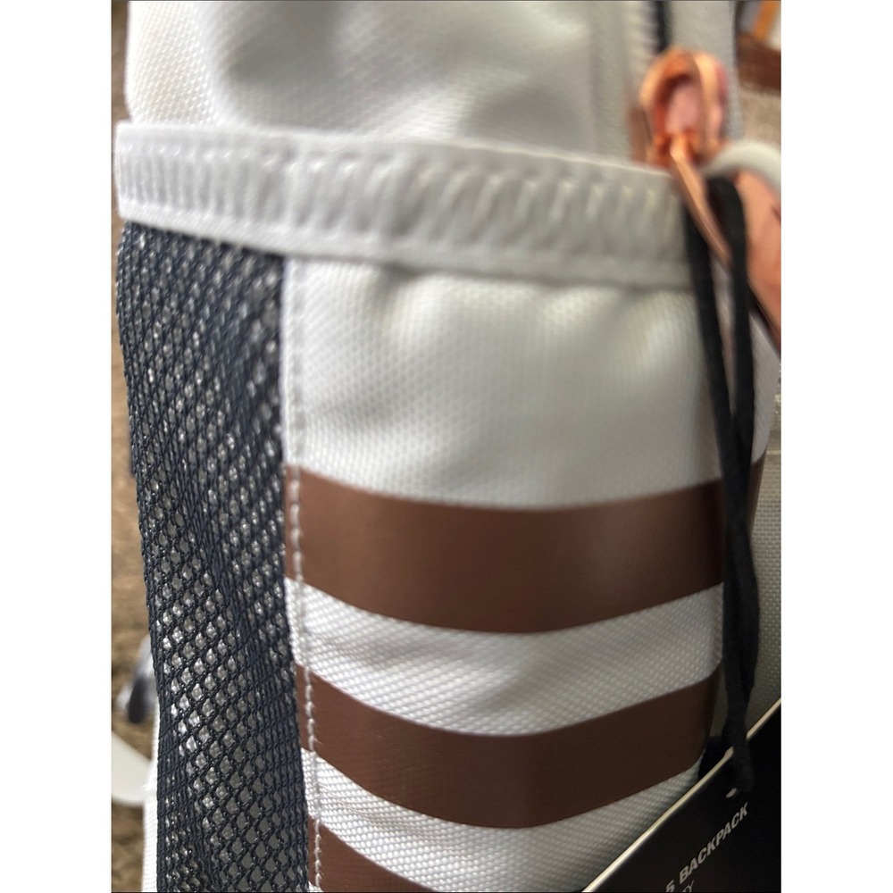 Adidas Classic 3S 5 Laptop Backpack White Rose Gold 19" Travel School GIFT NEW - Picture 10 of 10